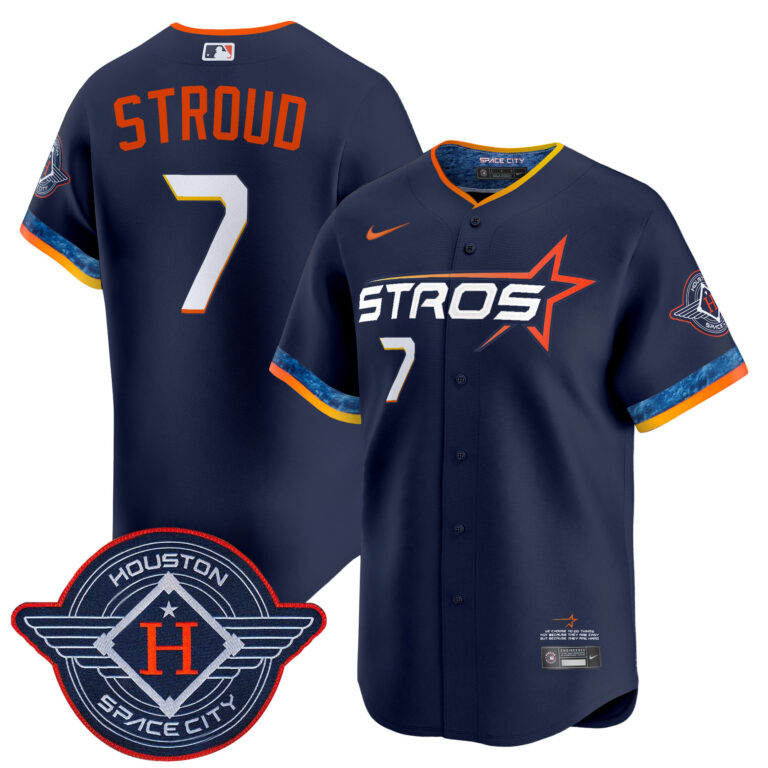 Men Houston Astros #7 Stroud blue 2025 City Connect Vapor Limited Stitched Jersey->houston astros->MLB Jersey